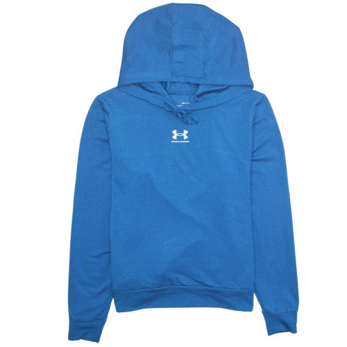Under Armour Mens Blue Pullover Hoodie Size S Loose Fit