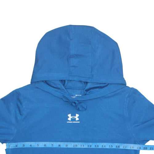 Under Armour Mens Blue Pullover Hoodie Size S Loose Fit