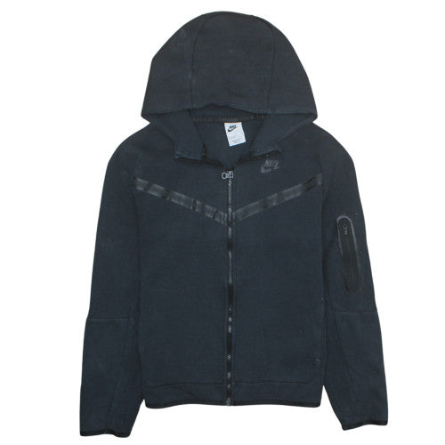Nike Boys Black Full Zip Hoodie XL 158-170cm Fleece Lined Sportswear