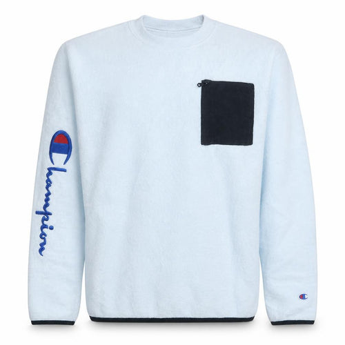 Champion Mens White Pullover Sweatshirt L Fleece Crew Neck Sports