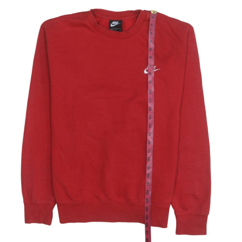 Nike Mens Red Crew Neck Pullover Sweatshirt Size M Cotton Blend
