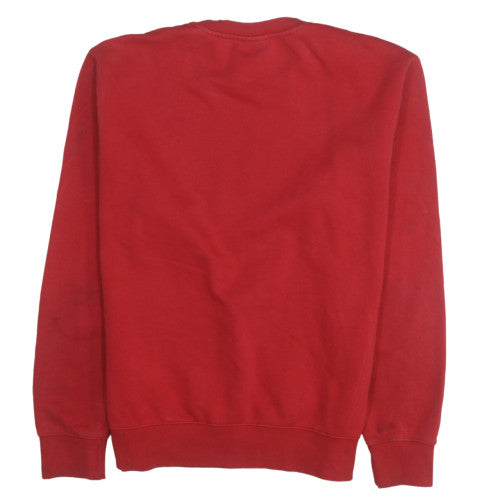 Nike Mens Red Crew Neck Pullover Sweatshirt Size M Cotton Blend