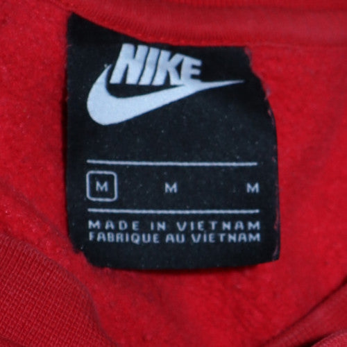 Nike Mens Red Crew Neck Pullover Sweatshirt Size M Cotton Blend