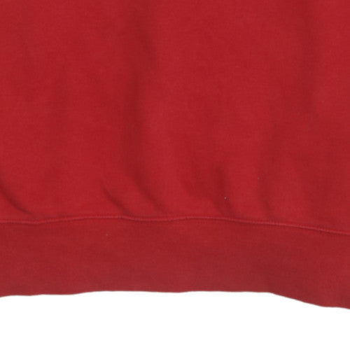 Nike Mens Red Crew Neck Pullover Sweatshirt Size M Cotton Blend