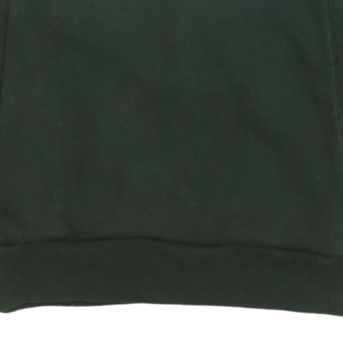 adidas Boys Green Pullover Fleece Hoodie 13-14 Years Logo Hooded Sweatshirt