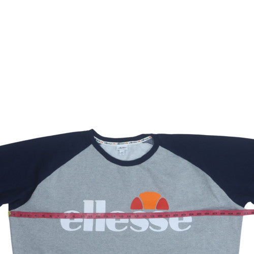 Ellesse Men's Grey 3XL Pullover Sweatshirt Graphic Logo Crew Neck