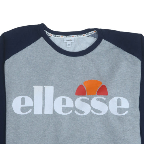 Ellesse Men's Grey 3XL Pullover Sweatshirt Graphic Logo Crew Neck