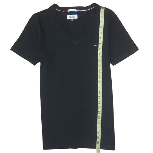 Tommy Hilfiger Denim Men's Black V-Neck Cotton T-Shirt Size S