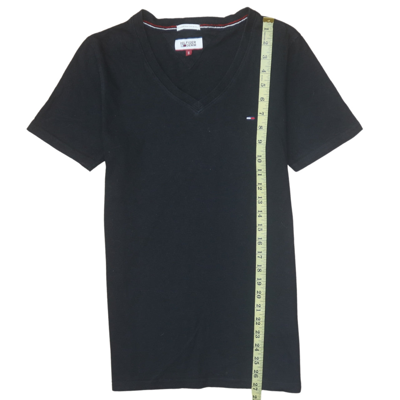 Tommy Hilfiger Denim Men's Black V-Neck Cotton T-Shirt Size S