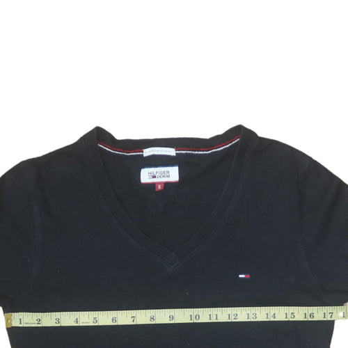 Tommy Hilfiger Denim Men's Black V-Neck Cotton T-Shirt Size S
