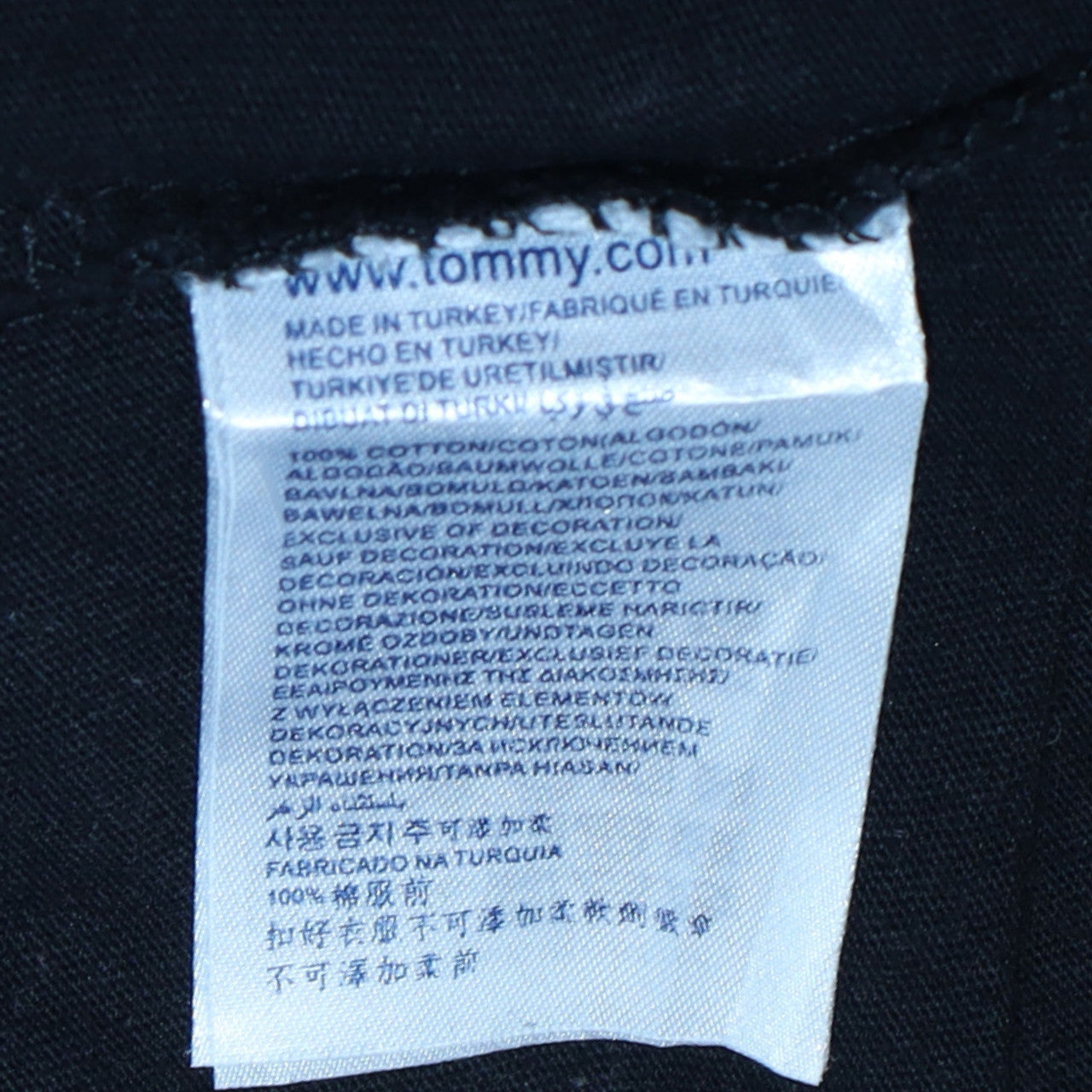 Tommy Hilfiger Denim Men's Black V-Neck Cotton T-Shirt Size S