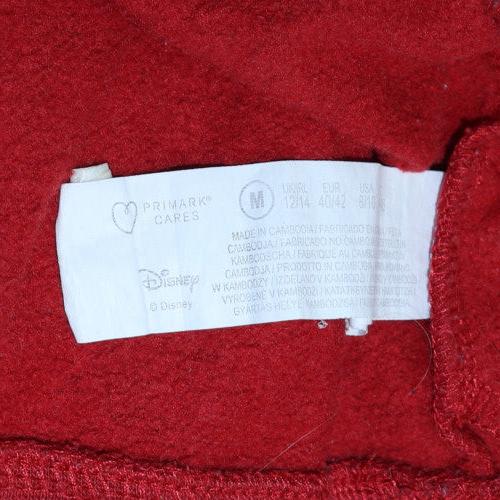 Disney Womens Red Mickey & Pluto Hoodie Size M 12/14 Pullover