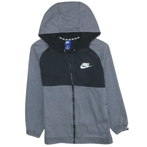 Nike Men's Grey & Black Full Zip Hoodie M Hooded Sweatshirt