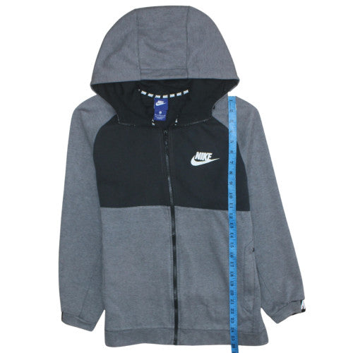 Nike Men's Grey & Black Full Zip Hoodie M Hooded Sweatshirt
