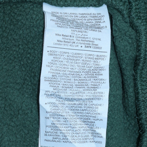 Nike Men's Green Pullover Hoodie M Fleece Regular Fit Graphic