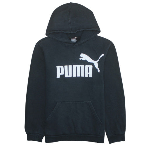 Puma Boys Black Pullover Hoodie Fleece Regular Fit 14 Years