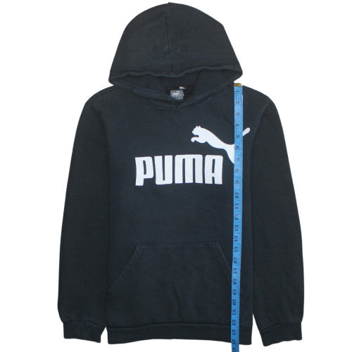 Puma Boys Black Pullover Hoodie Fleece Regular Fit 14 Years