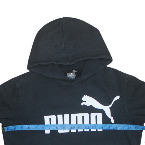 Puma Boys Black Pullover Hoodie Fleece Regular Fit 14 Years