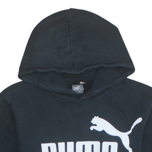 Puma Boys Black Pullover Hoodie Fleece Regular Fit 14 Years