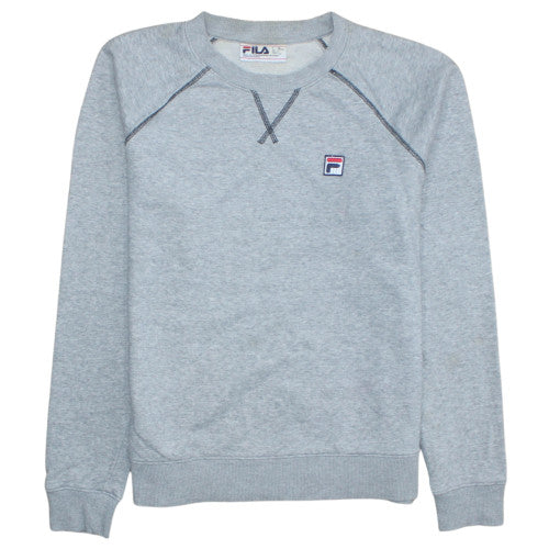 Fila Men's Grey Crew Neck Sweatshirt L Classic Fit Cotton Blend