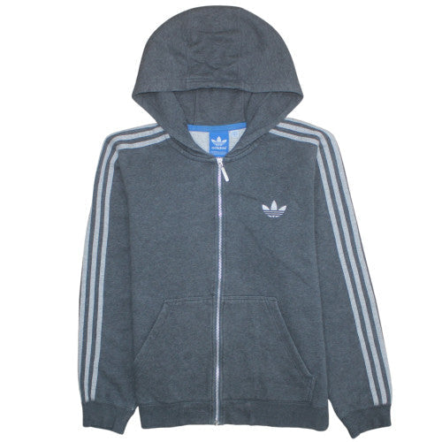 Adidas Mens Grey Full Zip Hoodie Size M Sports Casual
