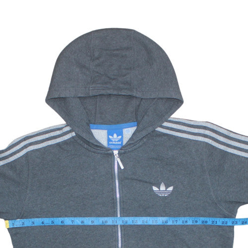 Adidas Mens Grey Full Zip Hoodie Size M Sports Casual