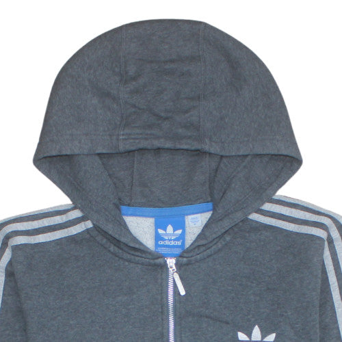 Adidas Mens Grey Full Zip Hoodie Size M Sports Casual