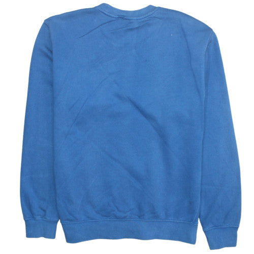 Nike Men Blue Pullover Sweatshirt M Crew Neck Fleece Logo
