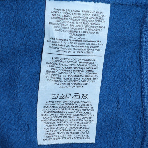 Nike Men Blue Pullover Sweatshirt M Crew Neck Fleece Logo