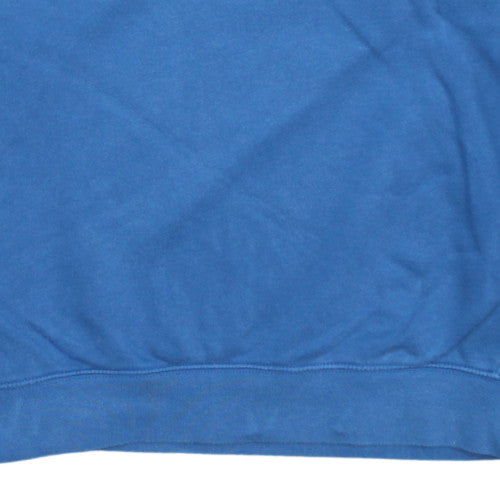 Nike Men Blue Pullover Sweatshirt M Crew Neck Fleece Logo