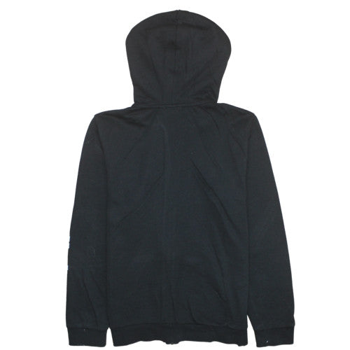 Adidas Women's Black Full Zip Hoodie L Logo Print Casual Sweatshirt