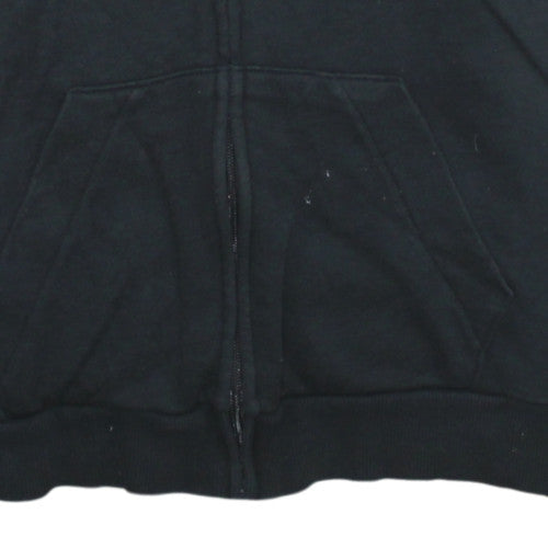 Adidas Women's Black Full Zip Hoodie L Logo Print Casual Sweatshirt