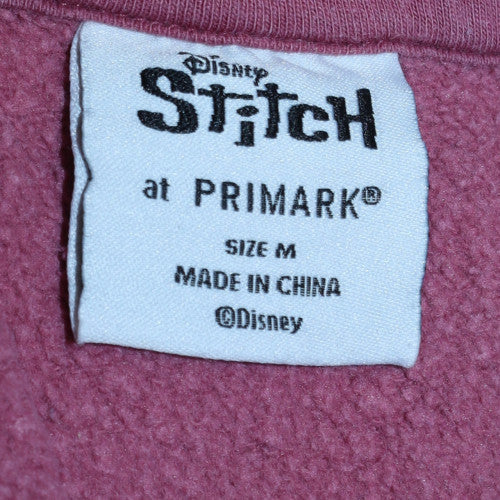 Primark Disney Stitch Pink Sweatshirt Women M Pullover Cotton Blend