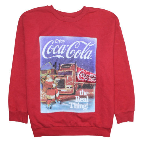 Coca-Cola Men’s Red Sweatshirt XL Christmas Graphic Crew Neck