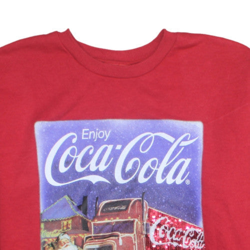 Coca-Cola Men’s Red Sweatshirt XL Christmas Graphic Crew Neck