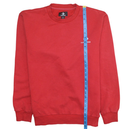 Converse Mens Red Crew Neck Sweatshirt Size M Cotton Blend Pullover