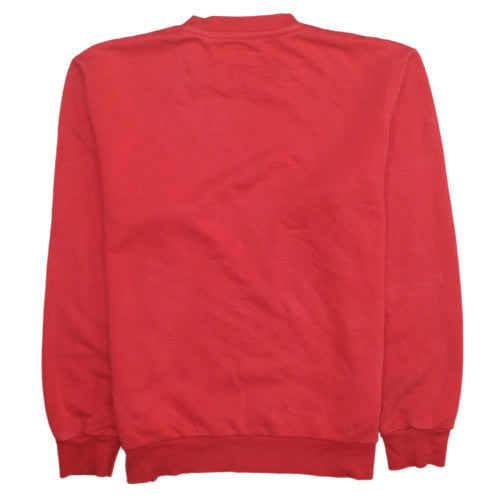 Converse Mens Red Crew Neck Sweatshirt Size M Cotton Blend Pullover