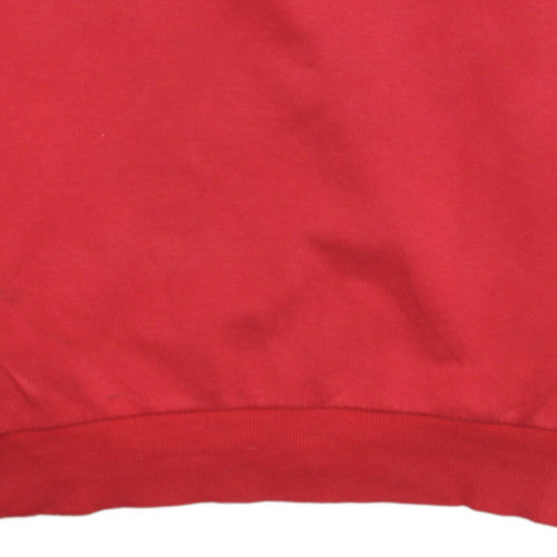 Converse Mens Red Crew Neck Sweatshirt Size M Cotton Blend Pullover