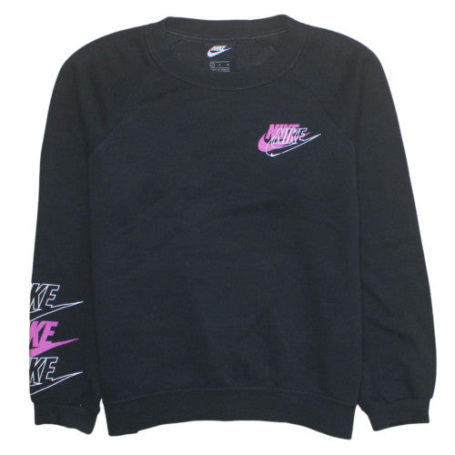 Nike Womens Black Small Crew Neck Pullover Sweatshirt