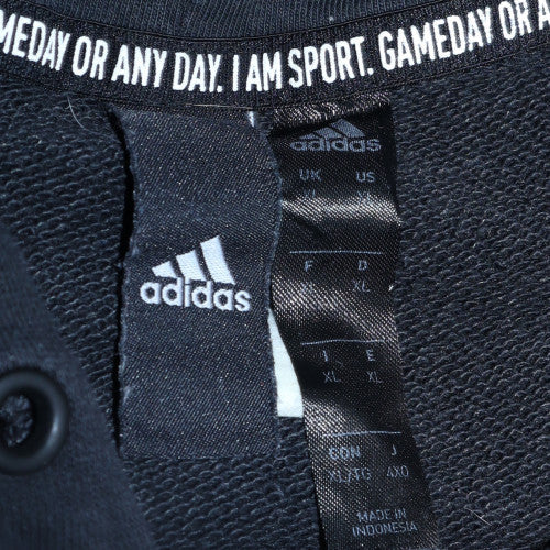 Adidas Men Black XL Pullover Hoodie Logo Sports Jersey Sweatshirt