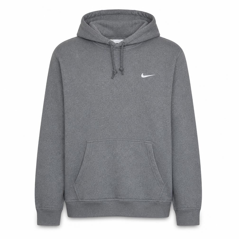 Front view of Nike Men's Grey Pullover Hoodie XL Fleece Cotton Blend