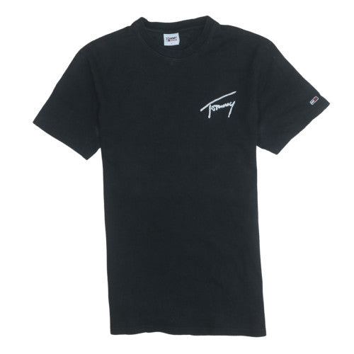Tommy Jeans Men's Black Small Cotton Crew Neck Short Sleeve T-Shirt
