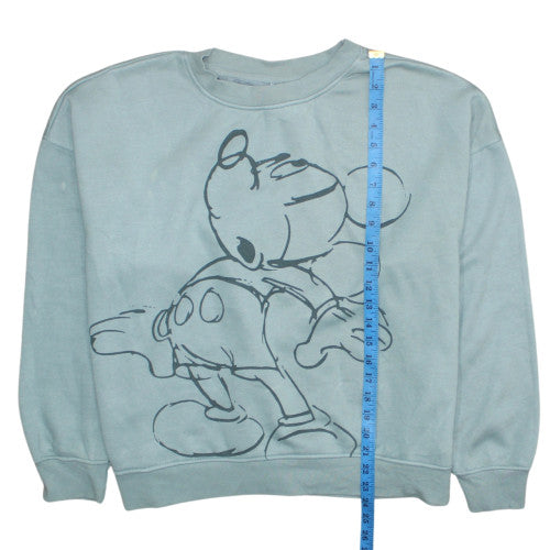 Disney Women Blue Mickey Mouse Pullover Sweatshirt L 14/16
