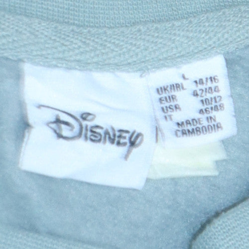 Disney Women Blue Mickey Mouse Pullover Sweatshirt L 14/16