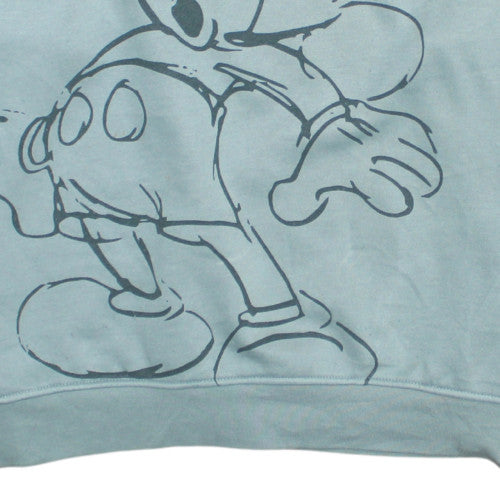 Disney Women Blue Mickey Mouse Pullover Sweatshirt L 14/16