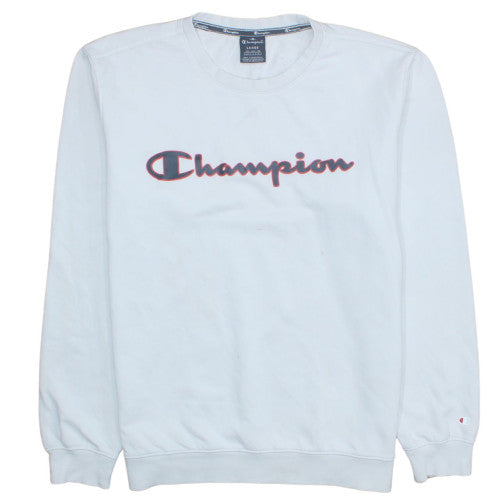 Champion Men's White Pullover Large Crew Neck Sweatshirt