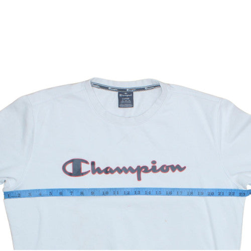 Champion Men's White Pullover Large Crew Neck Sweatshirt