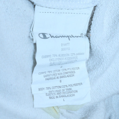 Champion Men's White Pullover Large Crew Neck Sweatshirt