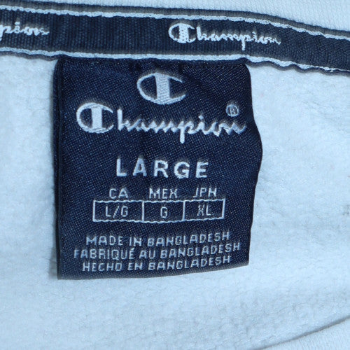 Champion Men's White Pullover Large Crew Neck Sweatshirt