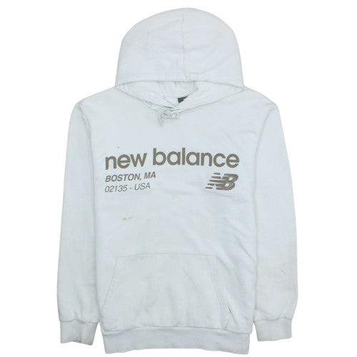 New Balance Men's White Pullover Hoodie S Logo Sportswear